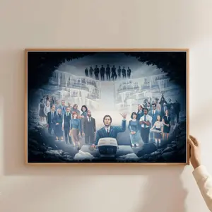 Severance Artwork Painting In Season 2 Ep Finale Poster, Helly Mark Adam Scott Lumon Minimalist Tv Series Retro Art Print Wall Hom Soft Tone Aesthetic Poster