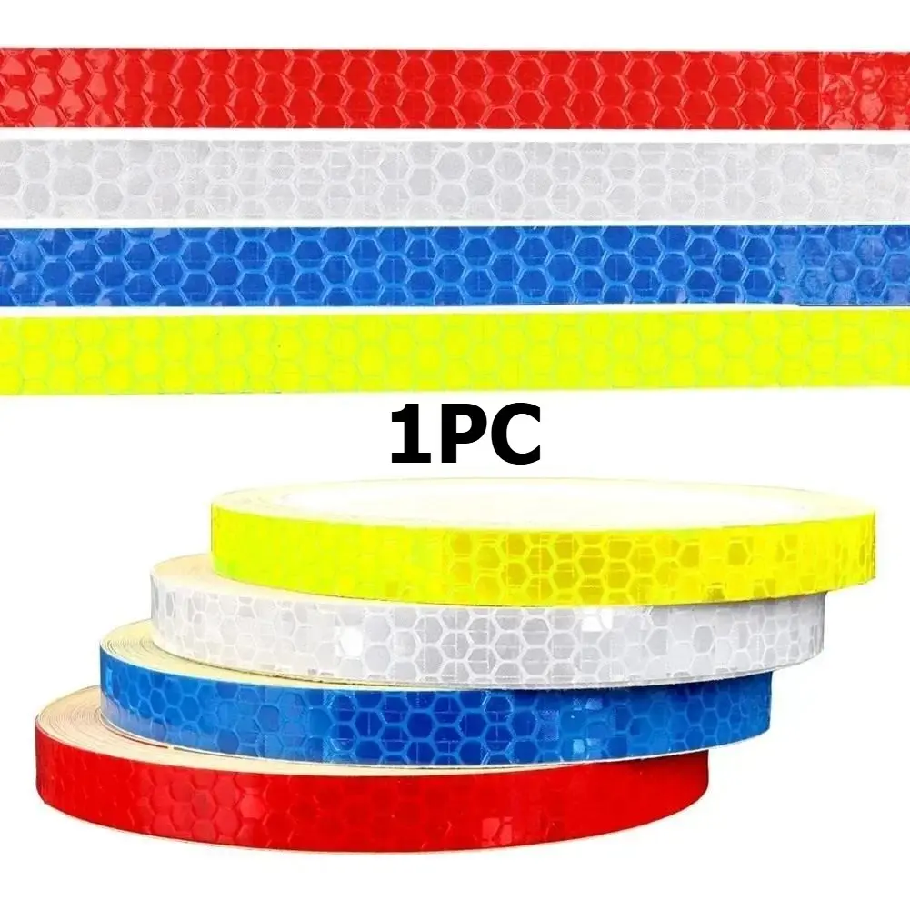 8m Reflective Tape PVC Bicycle Wheels Reflect Fluorescent Sticker Bike Reflective Sticker Strip Tape For Cycling Warning Safety Decal Accessories