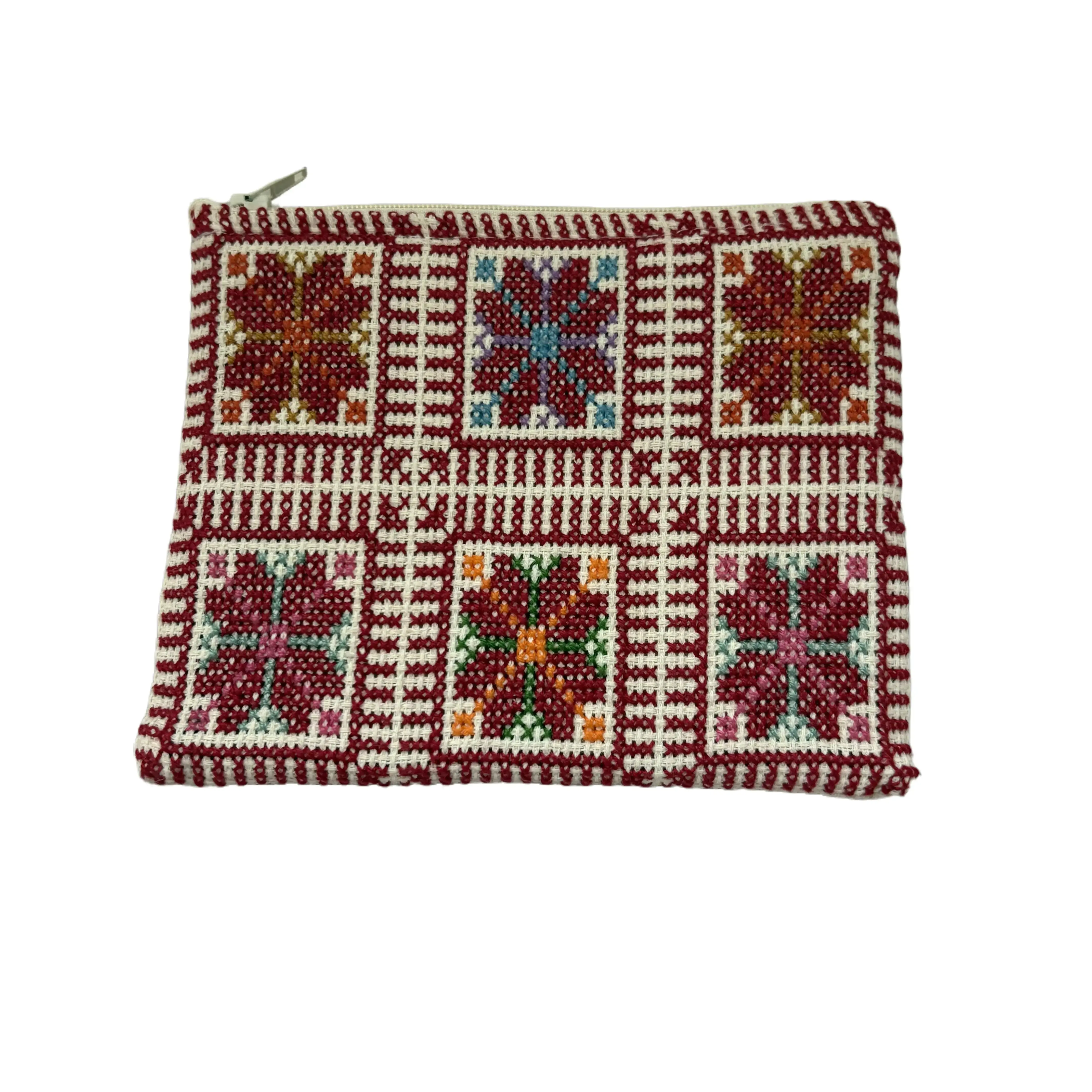 Handmade embroidered pouch - small zipper wallet