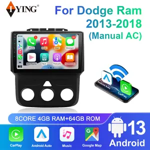 IYING Car Stereo Radio for 2013-2018 Dodge RAM Upgrade 1500 2500 3500 with Wireless CarPlay and Android Auto, 8 Core 4+64G 9 inch Touch Screen Radio Replacement (Only fit Manual AC)