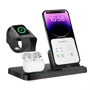 USB Fast Charging Station for Apple Devices - 3 in 1 Wireless Charger Stand for iPhone 14/13/12/11/Pro/Max/XS/XR/X/8/7/6/5,Apple Watch Ultra/10/9/8/7/6/5/SE/4/3/2,Airpods Pro 3 2