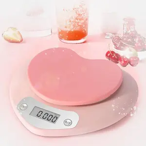 Pink kitchen scale - large lcd, tare function, 11 lbs capacity, 0.03 oz precise graduation - perfect food scale for baking & cooking, ml & oz unit for liquids and solids (pink 5kg/1g)