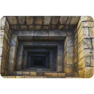 Stone Wall Frame Decor Area Rug Washable Outdoor Rugs Anti-Slip Soft Extra Thick Carpet Entryway Indoor Door Mat for Living Room Bedroom Home