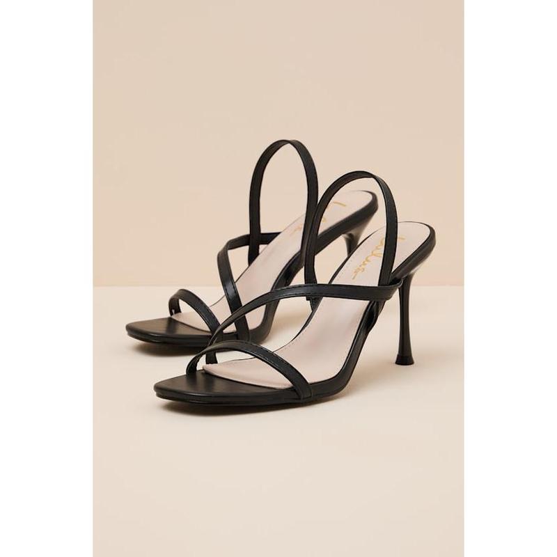 Lulus Leigh Black Strappy High Heel Sandals