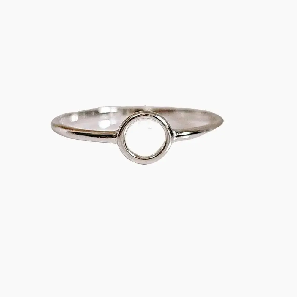 Emma Vera Jewelry Women's 925 Sterling Silver Minimalist Open Circle Ring - 1.2mm Thin Band, Size 5.6mm, Dainty Stacking Jewelry for US Adults, Daily Wear
