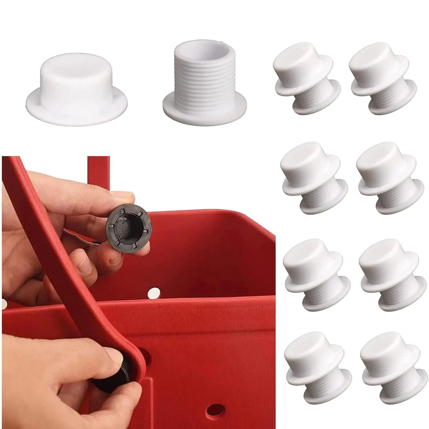 8 Sets Screw Replacement Buttons for Simple Southern Beach Bag, Replacement Rivets for Strap Hole Diameter Not Below 19.5mm Beach Bag (White)