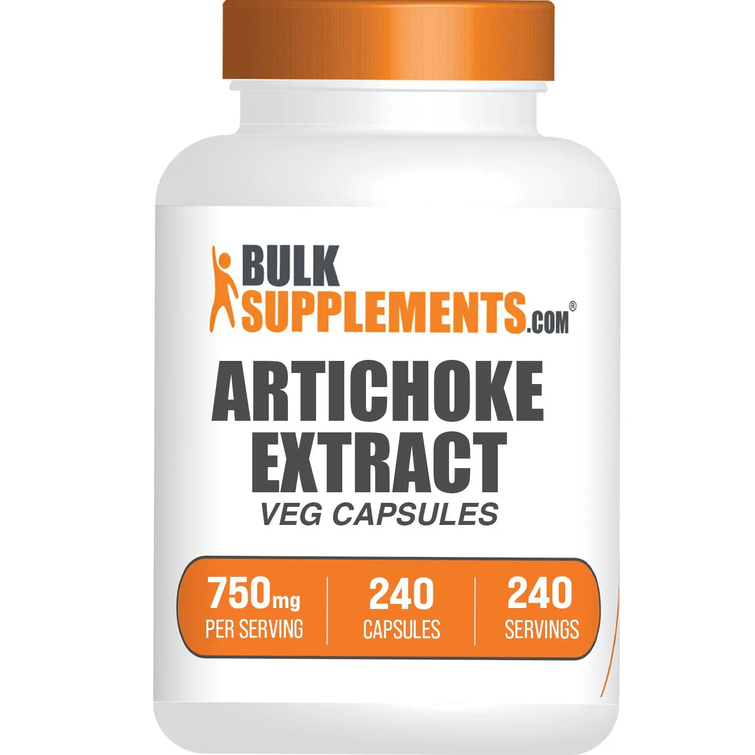BulkSupplements - Artichoke Extract Capsules - 240 Capsules - 750mg per Serving Natural