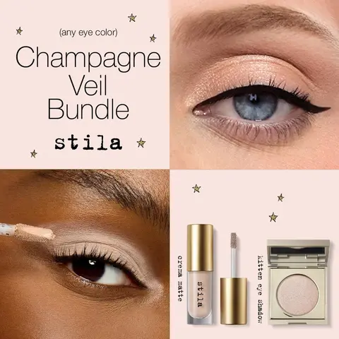 Stila Champagne Veil Bundle - Liqua-Play + Kitten Eye Shadow