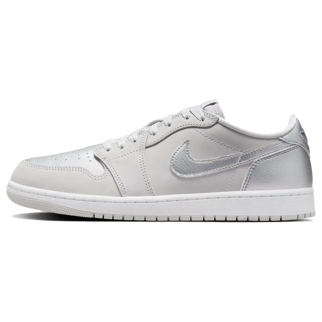 Jordan 1 Low OG Metallic Silver Retro Basketball Shoes Unisex Grey CZ0790-002