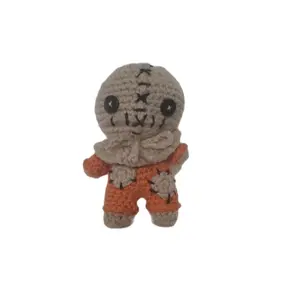 Kaye's Kreations Creepy Little Bag Head Guy - Handmade Crochet Halloween Decor