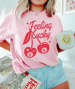 Victoria Maxwell, Vintage&Comfortable Shirt, Feeling Lucky Cherry 8 ball Graphic Tee, Feeling Lucky Cherry 8 Ball Shirt, Trendy Y2K Oversized Graphic Tee, Retro Boho Aesthetic, Better Luck Next Time