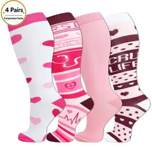 Low Cut Compression Socks for Women & Men, 4 Pairs Plus Size (15-20 mmHg),Ankle Support Socks, Soft Breathable Athletic Socks for Work, Travel, Walking, Running & Everyday Comfort