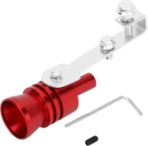 Turbo Sound Muffler Pipe Whistle, Rear Tailpipe L Motorcycle Roar Maker Aluminum Red, 1 Set