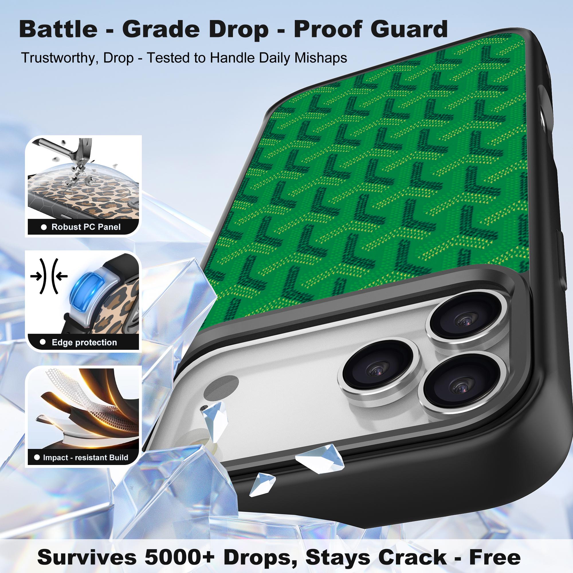 MagSafe Luxury Leather Texture Case for iPhone 17 16 15 14 13 12Pro Max 17 Air | Orange Chevron Pattern, Electroplated Shockproof Protective Phone Cover, Aesthetic Designer Case for Women Men