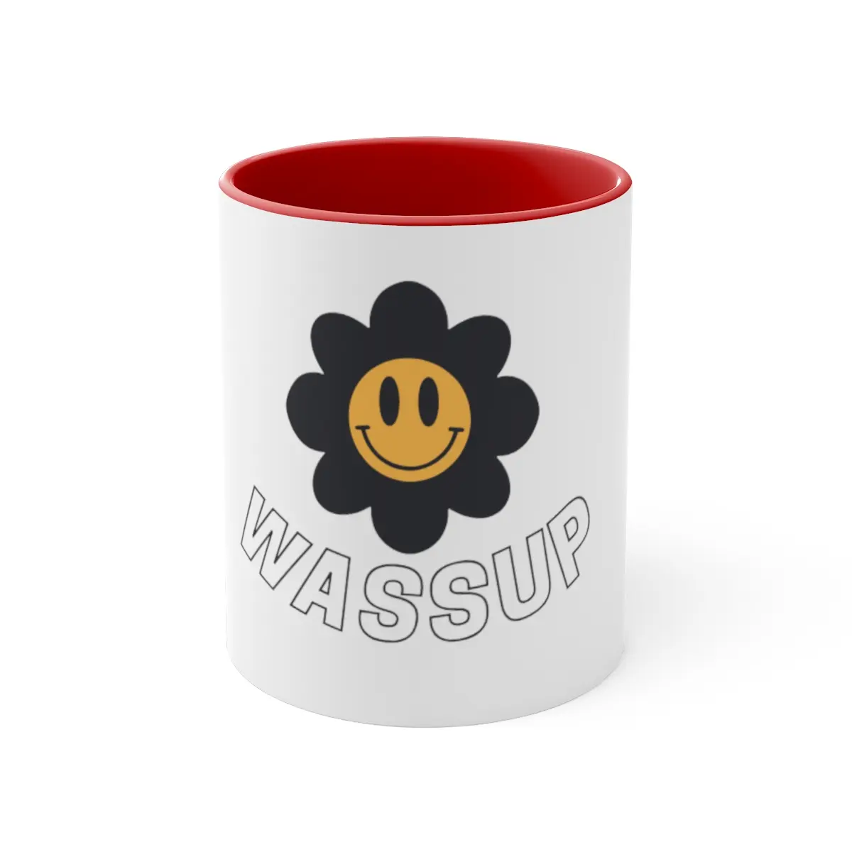 Wassup Smiley Face Accent Coffee Mug, 11oz