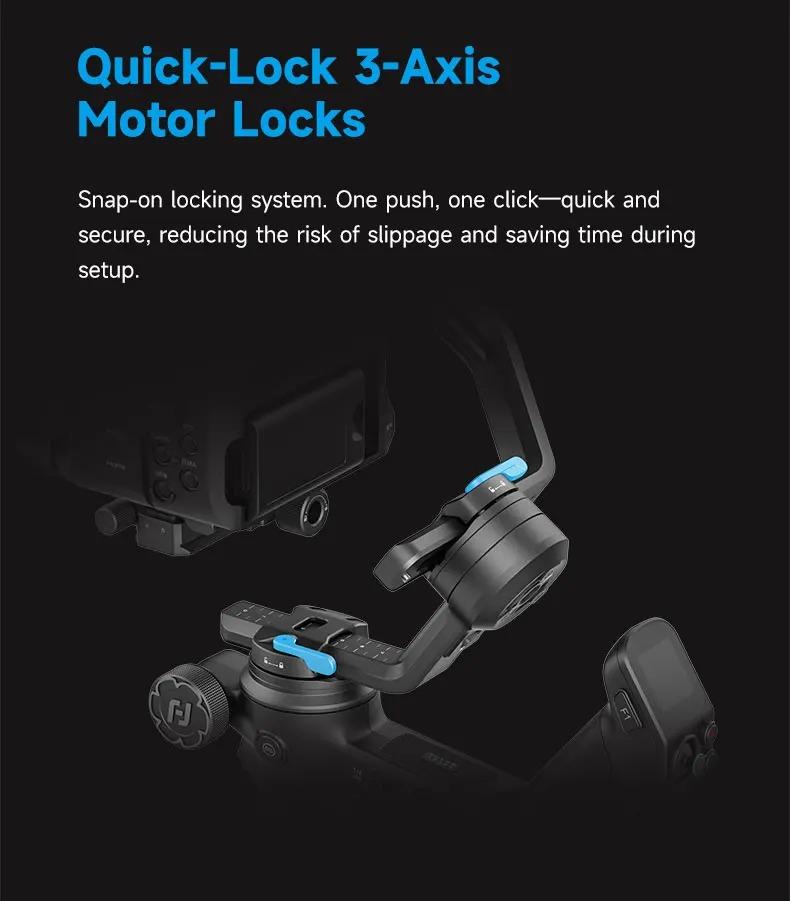 FeiyuTech SCORP 3 Gimbal Stabilizer with AI Tracking, 3-Axis Handheld Stabilizer for Sony Canon DSLR, 3.5kg/7.72lbs Payload, Detachable Wireless Remote Control Handle for Solo Filmmaking