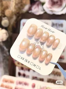 Nude pink champagne gold cat-eye jewelry accessory..-59740708B