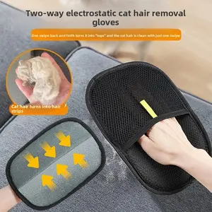 Reusable Double Sided Electrostatic Pet Hair Removal Glove, 2-Way Fur Brush for Cats Dogs, Dust Removal Mitt for Sofa, Clothes & Furniture, Home Pet Hair Cleaning Tool