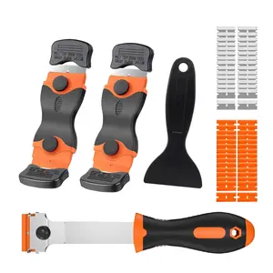 Sticky Removal Scraper Set, BBQ Scraper, 2 Dual-Head Scrapers, Long Head Scraper, Head Scraper, 40 Blades, Car Window Cleaning Tool
