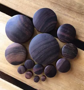 PAIR of Organic Brown Sono Wood Plugs PAIR of Organic Brown Sono Wood Plugs