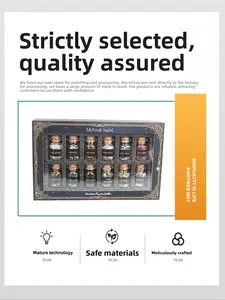 Gemstone Adventure Calendar Set, 12pcs/24pcs Natural Healing Crystal Kit, Wish Bottle Gift Box, Natural Stone Decor, Christmas Sulfur Stone Calendar, Relaxing Gift Choice
