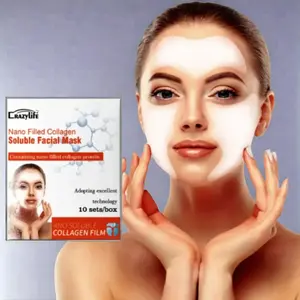 Collagen Facial Mask, Nano Filled Collagen, 10pcs/box Hydrating Soluble Type Face Mask, Face Care Mask for Deeply Hydrate & Comfort Skin, Daily Skincare Product