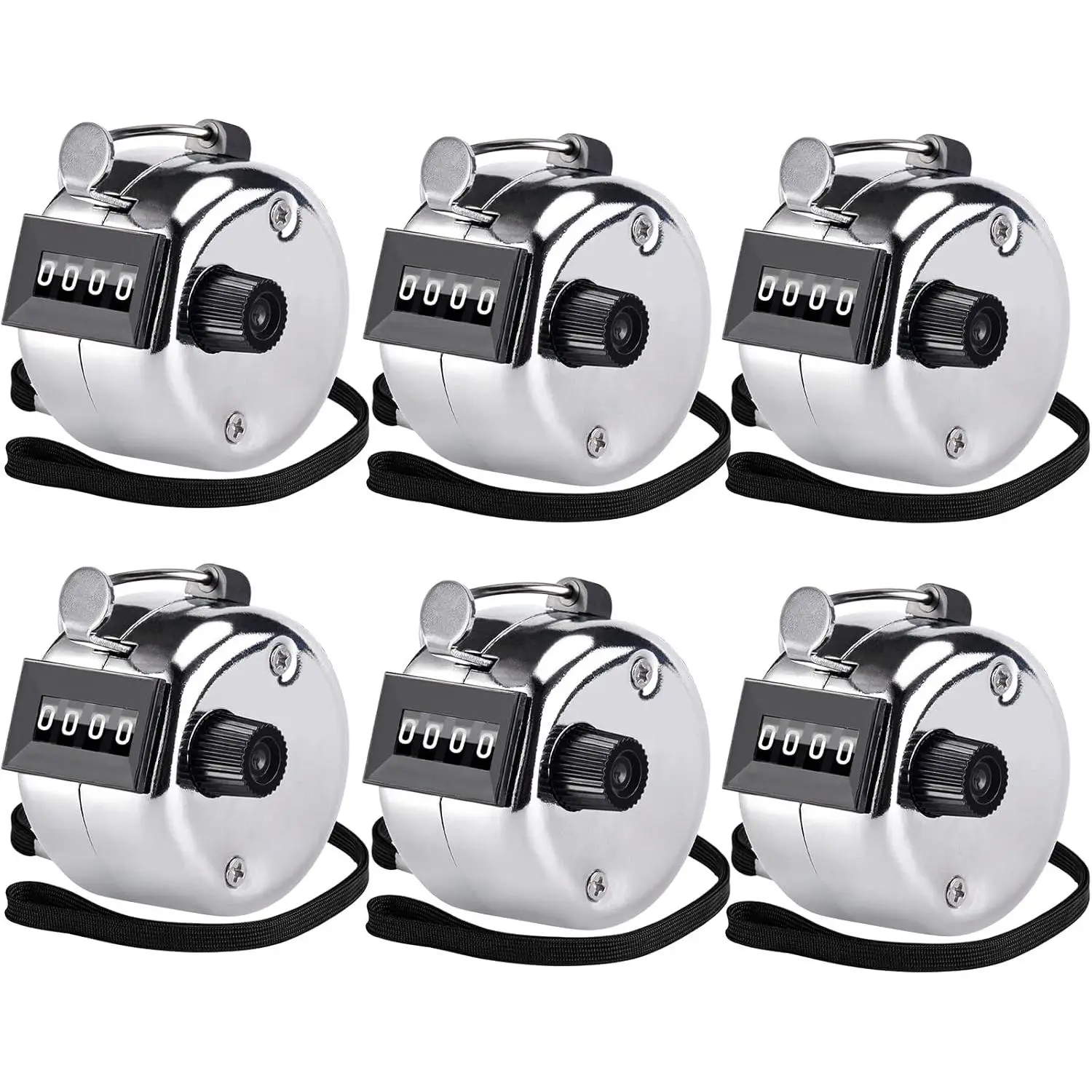 Pack of 6 Colors Handheld Tally Counter, 4-Digit Number Clicker Counter, Hand Mechanical Pitch Counter for Coaching, Knitting, People, Lap, Fishing, Golf,  & Fidget