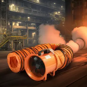 YITAMOTOR Exhaust Fan 12 Inch, Utility Blower Extractor Fan High Velocity, Portable Ventilation Fan with 16FT Ventilator Duct Hose for Industrial, Paint Booth (12 Inch Fan with 5M Hose) ladder  machine