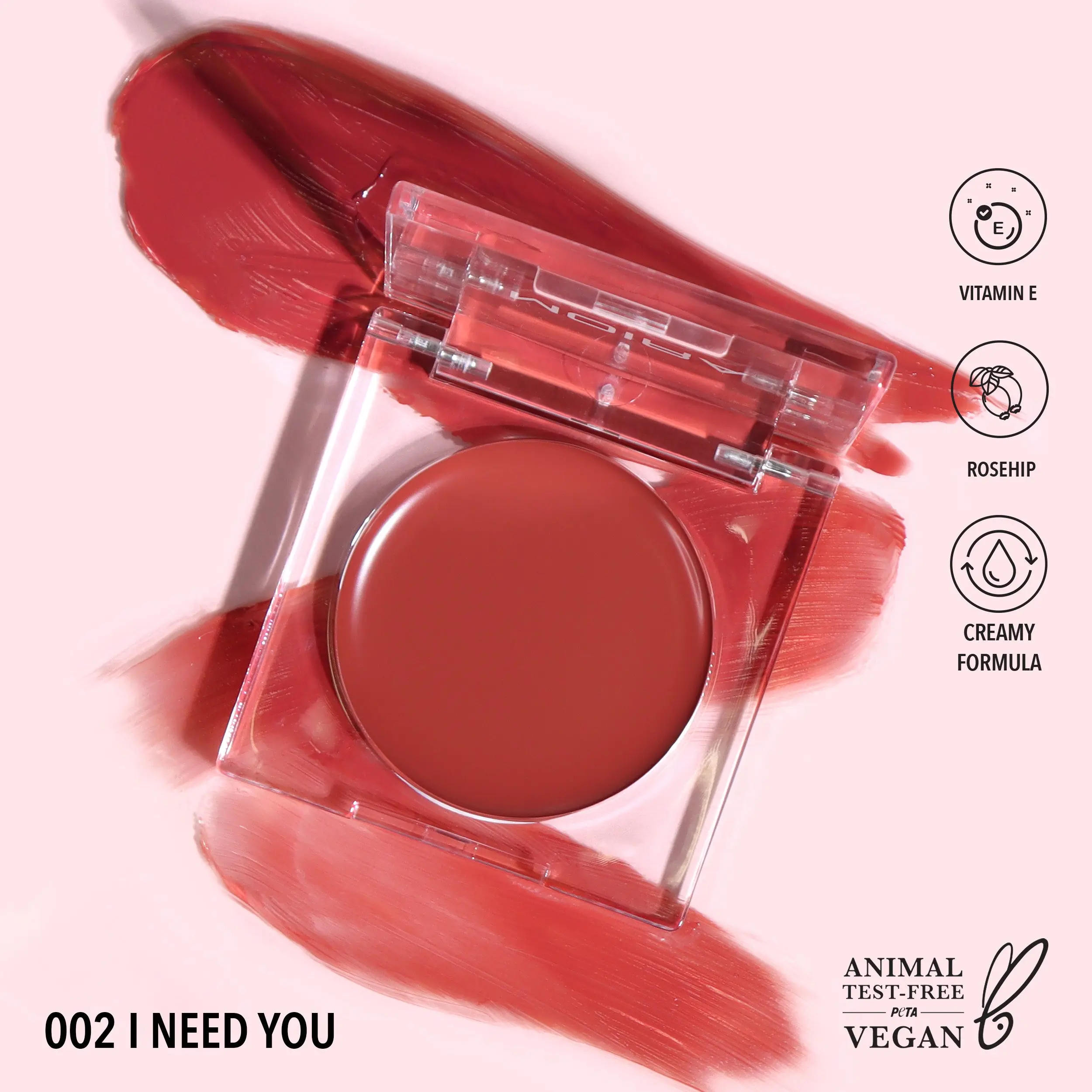MOIRA | Loveheat Cream Blush (002, I Need You) | Dewy Cream Blush with Lightweight, Blendable Color