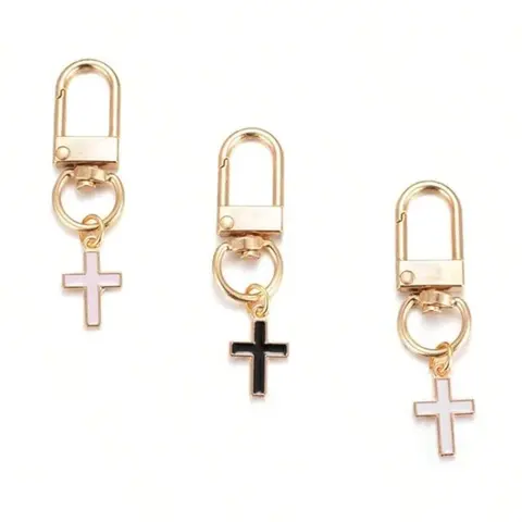 Set of 3 Criss Cross Keychains, Metal Keychains, Keychain Jewelry, Keychain For Purse, Gothic Cross Keychain, Colors, Casual Style for All Seasons, Perfect for Car Keys Bags Wallets Backpacks