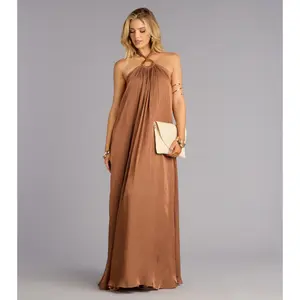 Marlyne Halter Open Back Formal Dress