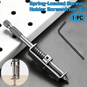 Spring-Loaded Screwdriver Bit with Anti-Drop Spring Clamp, Single Hand Operation Design, Ergonomic Lock Mechanism, Secure Hold, Screwdriver Bit Clip