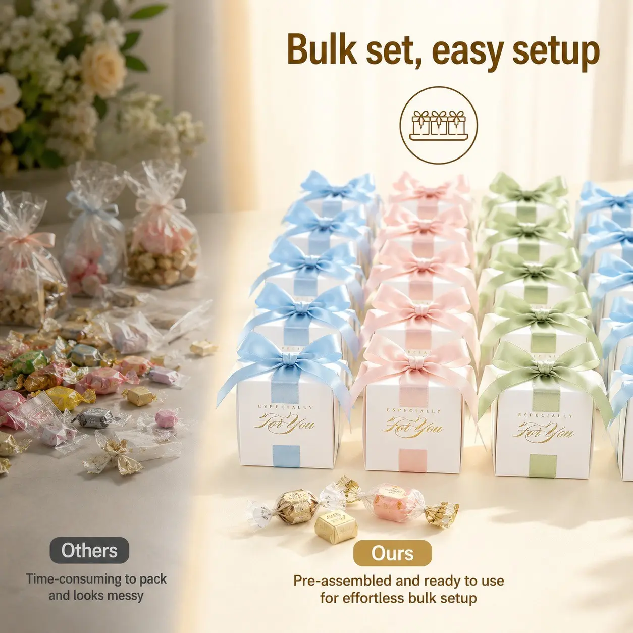 10pcs European Vintage Gold Foil Wedding Candy Boxes, Small Paper Candy Boxes, Exquisite Gift Box, Elegant Wedding Gift Packaging