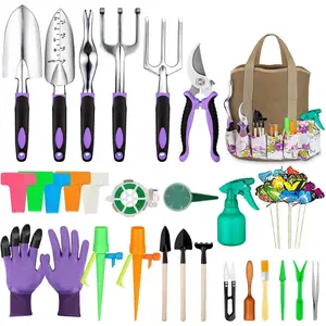 Garden Tools Set 83 Piece, Succulent Tools Set Included, Heavy Duty Aluminum Gardening Tools, Non-Slip Ergonomic Handle Tools, Storage Tote Bag