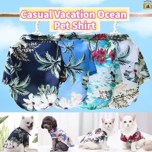 Casual Vacation Ocean Style Pet Floral Shirt | Summer Breathable | Must-Have for Teddy, Bichon, Pomeranian, French Bulldog & Cats