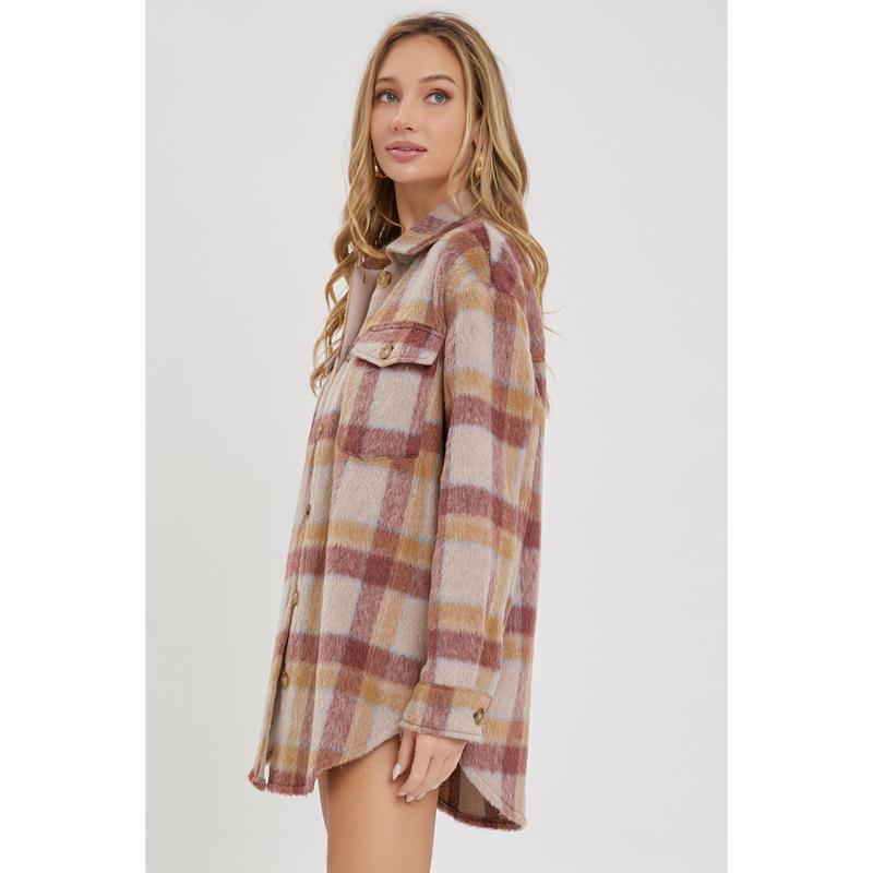 Hazy Rose Plaid Shacket