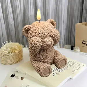 Peekaboo Teddy Bear Multi-Purpose Silicone Molds, Aromatherapy Candle Molds, Handmade Soap Molds, Epoxy Resin Polymer Clay Molds, Perfect for Handicrafts and Home Decor Projects, Perfect for Craft Lovers, Valentine's Day Mother's Day DIY Gift Tools