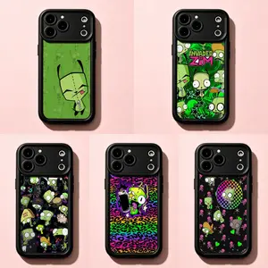 Invad3r Zim Gir Rainbow Leopard Print Phone Case|Invad3r Zim Gir Y2K Alt Cartoon Protective CoverFor iPhone 17 Pro Max 16 15 14 13 mini 12 mini 11 for Samsung S21 S22 S23 S24 S25 S26 Phone Case|Gift for Her/Him/fans