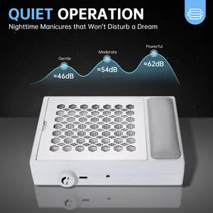 CHRISTINE SHELLY Nail Dust Collector with Reusable Filters, 56W Powerful Vacuum Fan with Disposable Filter Cotton Dust Collection Machine Hand Pillow for Acrylic Nails Polish Gel Nails Salon, White