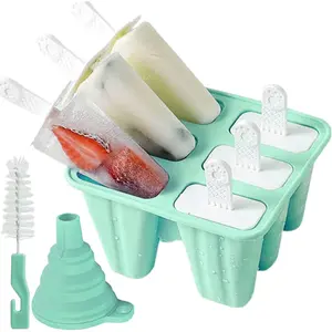 Popsicle Mold, 6 Counts/set Silicone Ice Pop Mold, Reusable Easy Release Ice Pop Maker, Household Ice Cream Maker for Home Kitchen, Kitchen Gadgets, Silicone Molds