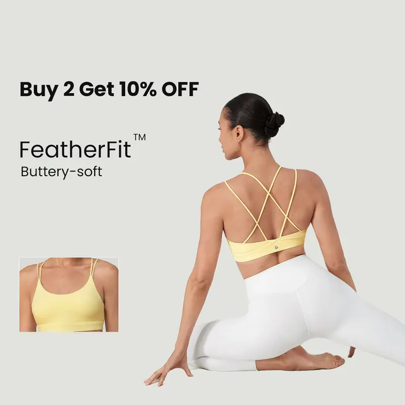 GLOWMODE FeatherFit Strappy Back Sports Bra
