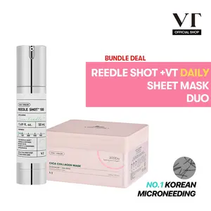[VT Official] Reedle Shot & Daily Sheet Mask Bundle | Effortless Affordable Microneeding Korean Plump, Soothing Skin Set, Liquid Microneedling & Daily Sheet Mask in a Box(30ea), Daily Korean Skincare, Gift Set, Centella Asiatica | Reedle Shot 100, 300