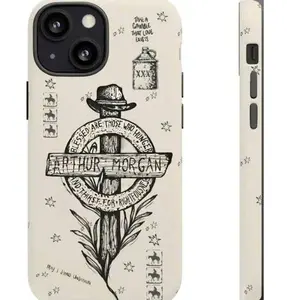 Arthur Morgan RDR2 Tribute Phone Case | Red Dead Redemption Inspired Western Design | Tough Protective Cover for iPhone 17 16 15 14 13 12 11 Pro Max Plus | Cowboy Aesthetic Gaming Merch