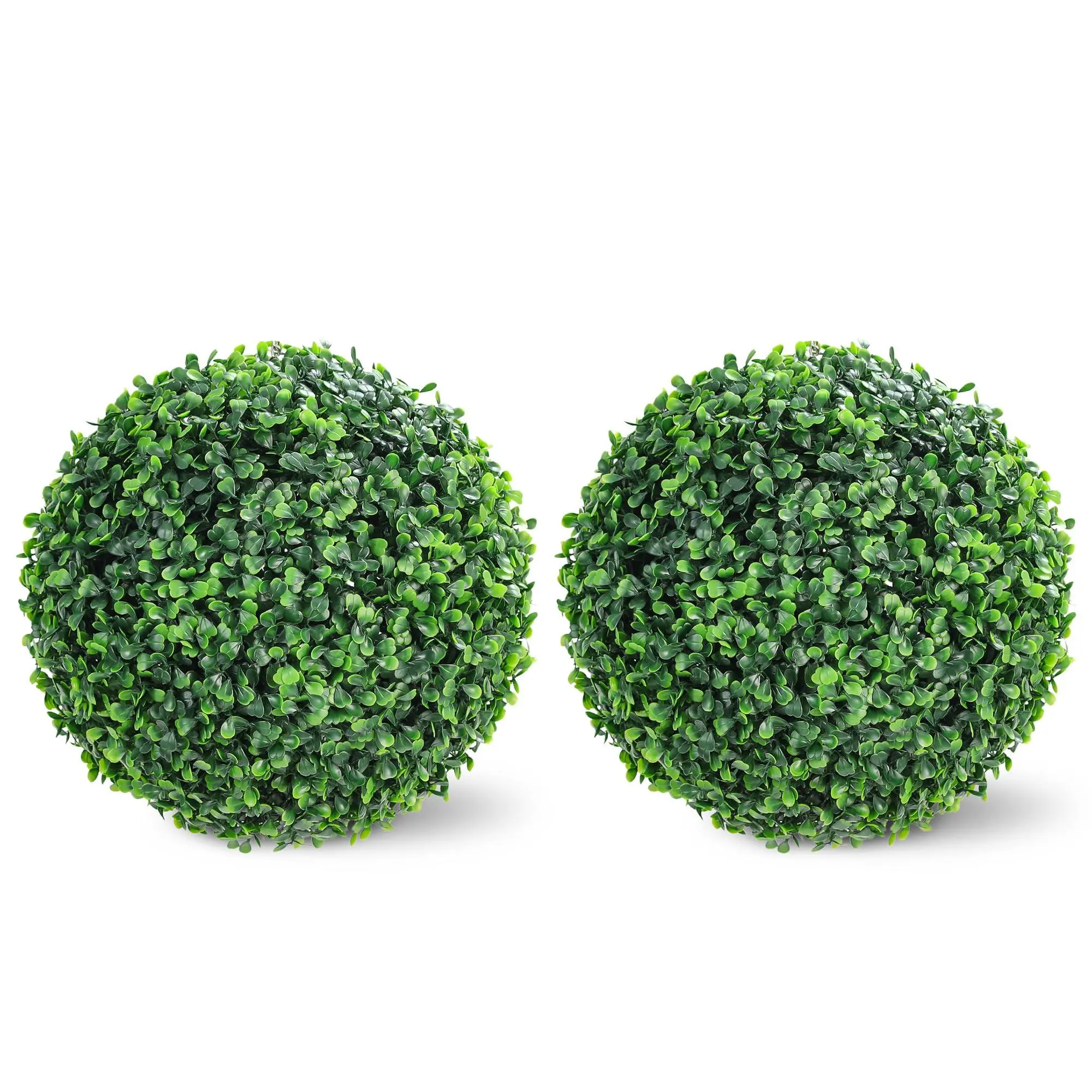 GARVEE 19" Artificial Plant Topiary Balls Set of 2, Outdoor Faux Boxwood Balls, Fake Greenery Plants Decorative Spheres for Balcony Front Porch Garden