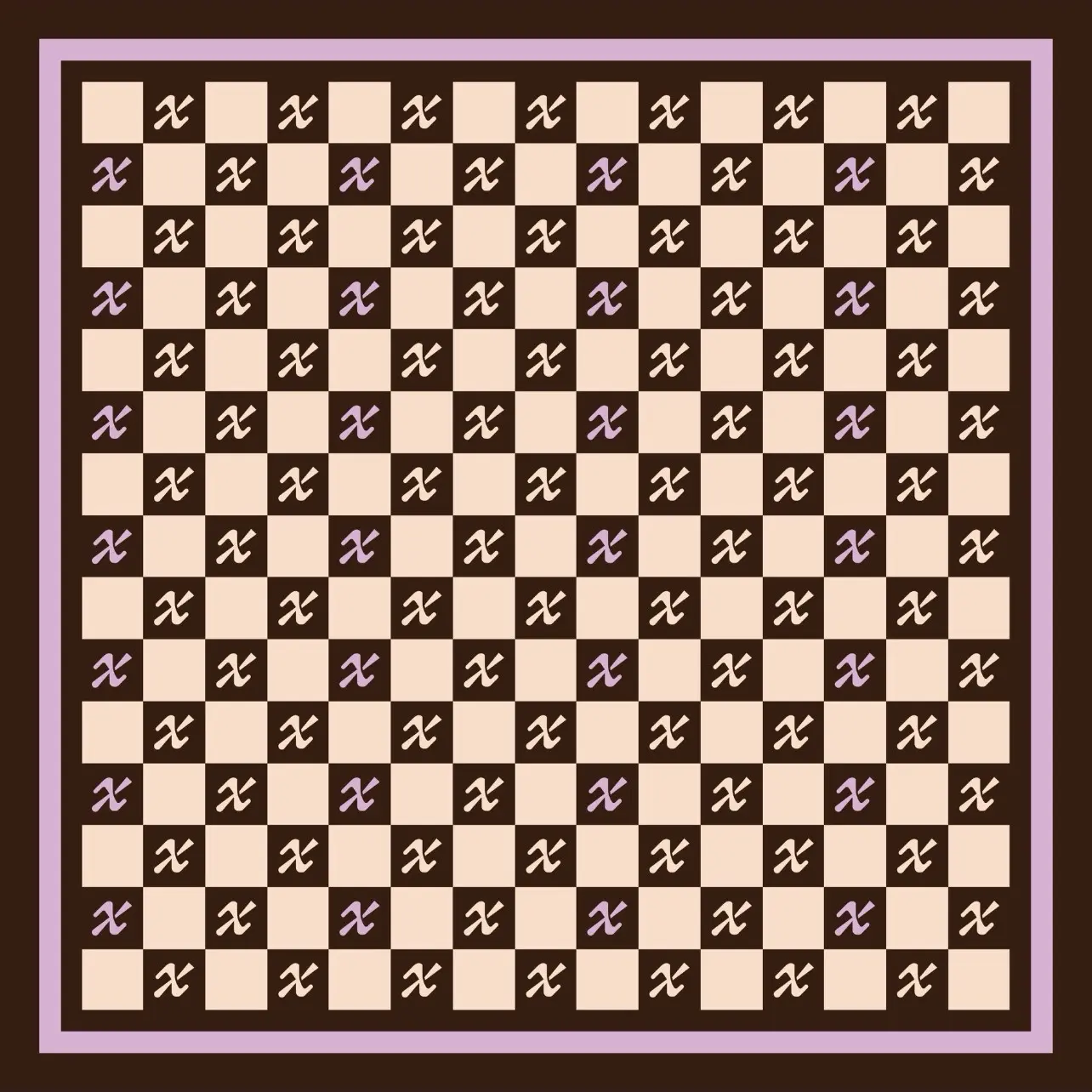 XTIRIA Lavender Checker Silk Scarf