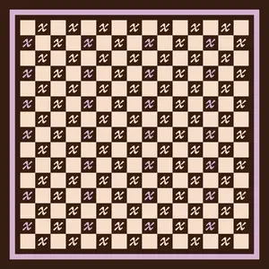 XTIRIA Lavender Checker Silk Scarf