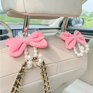 Car Seat Back Hook, Cute Bowknot Design Car Seat Back Hanger, Multifunctional Car Interior Accessories for Women & Girls, Car Seat Decorative