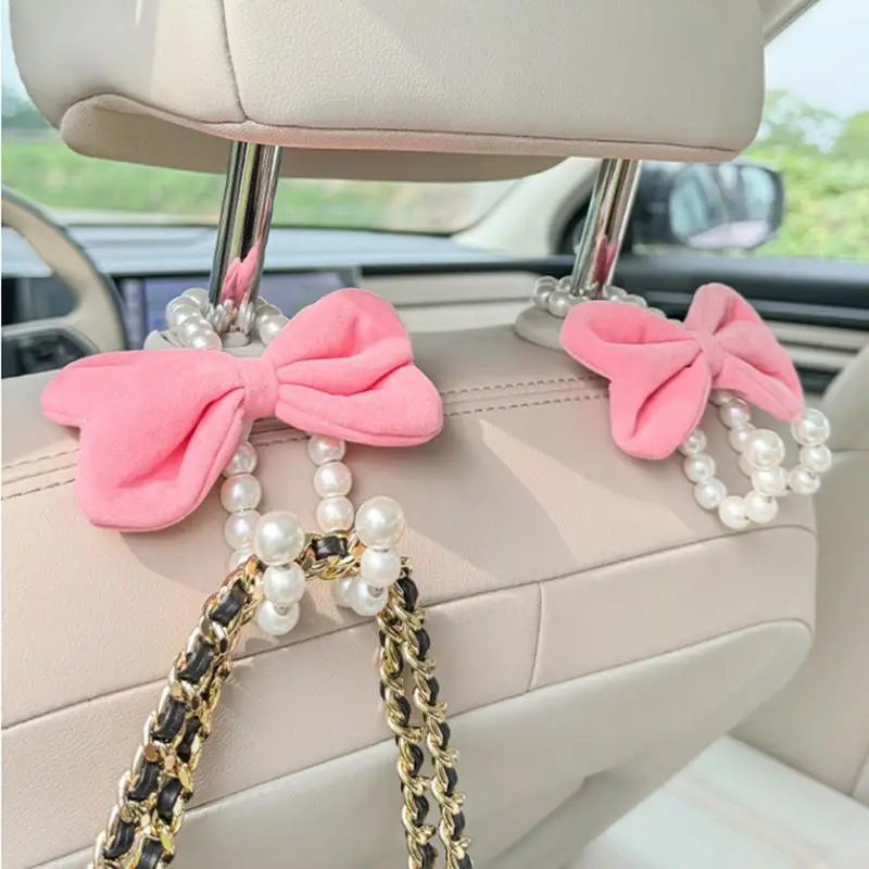 Car Seat Back Hook, Cute Bowknot Design Car Seat Back Hanger, Multifunctional Car Interior Accessories for Women & Girls