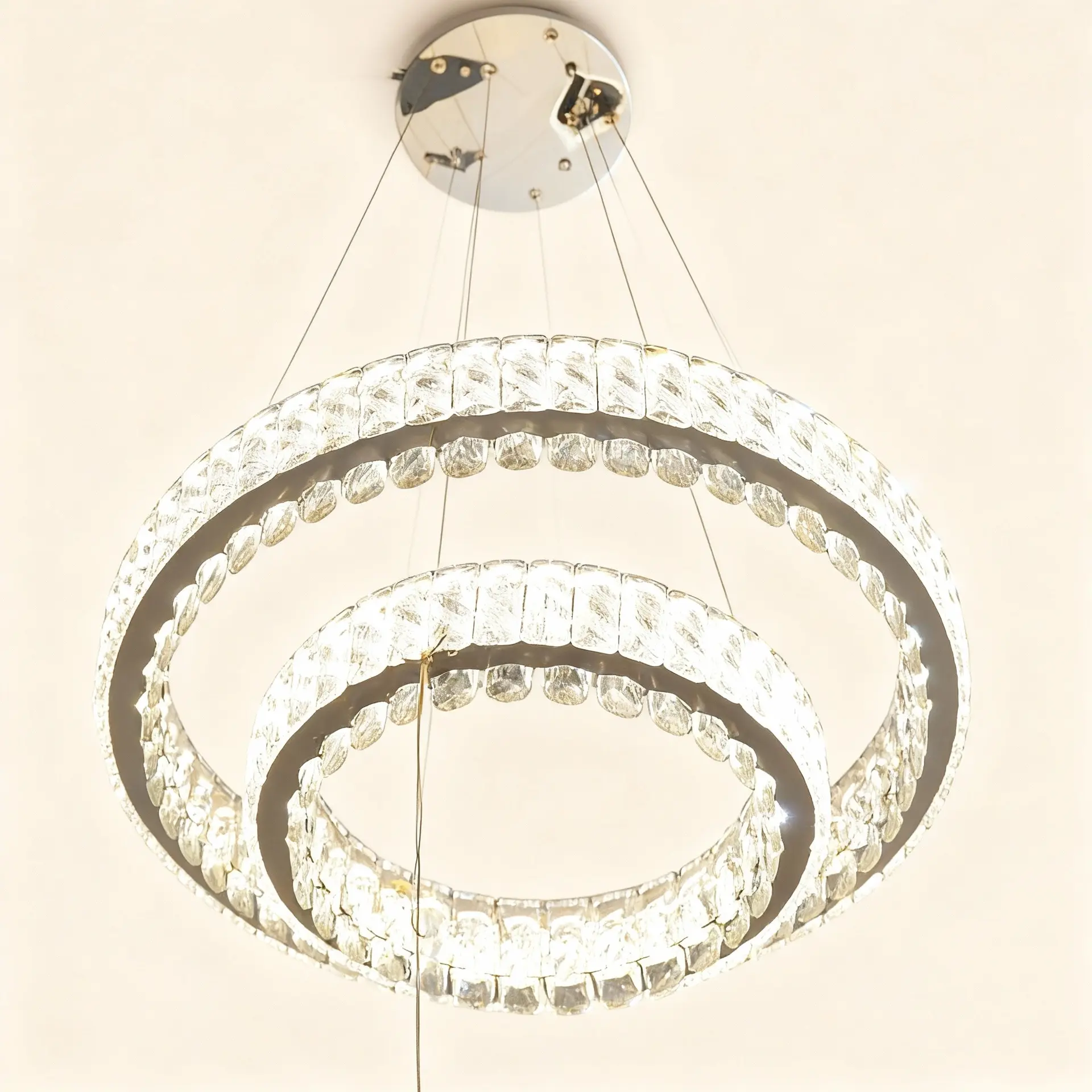 Double Halo Crystal Chandelier