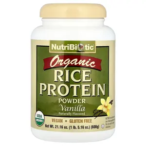 NutriBiotic Organic Rice Protein Powder, Vanilla, 1 lb 5.16 oz (600 g)
